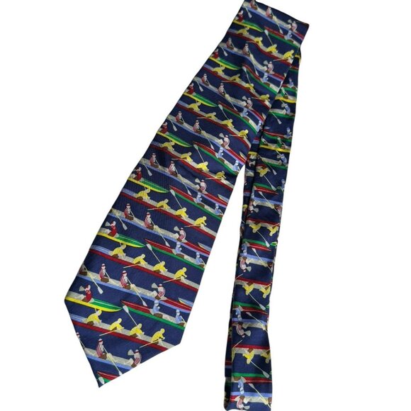 Vintage Alynn men’s silk row crew print necktie - Picture 1 of 9
